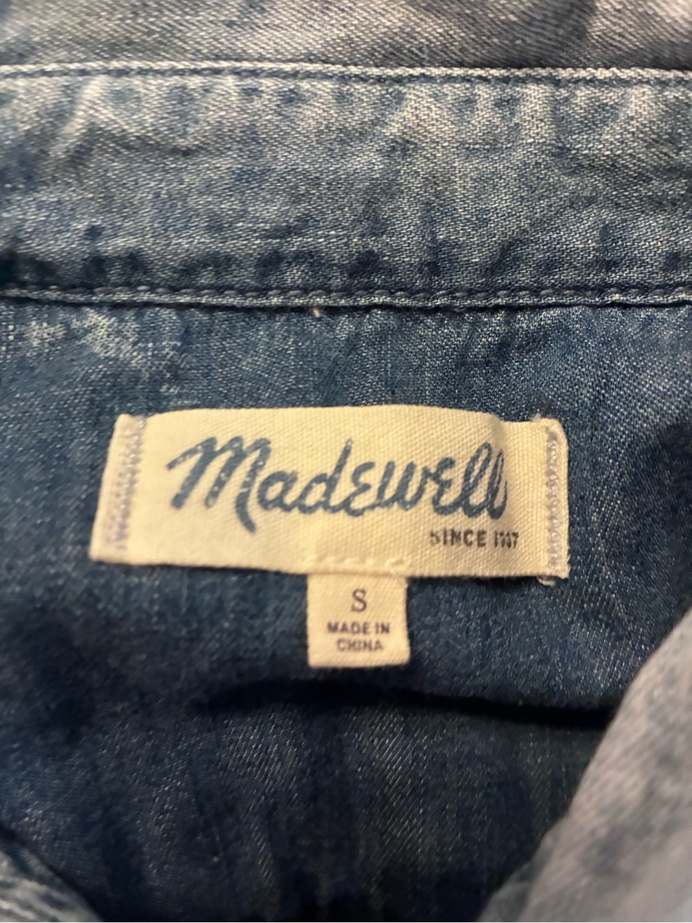 Madewell Chambray Pastime Romper Cotton Long Sleeve Jumpsuit Shorts Small - Picture 7 of 7